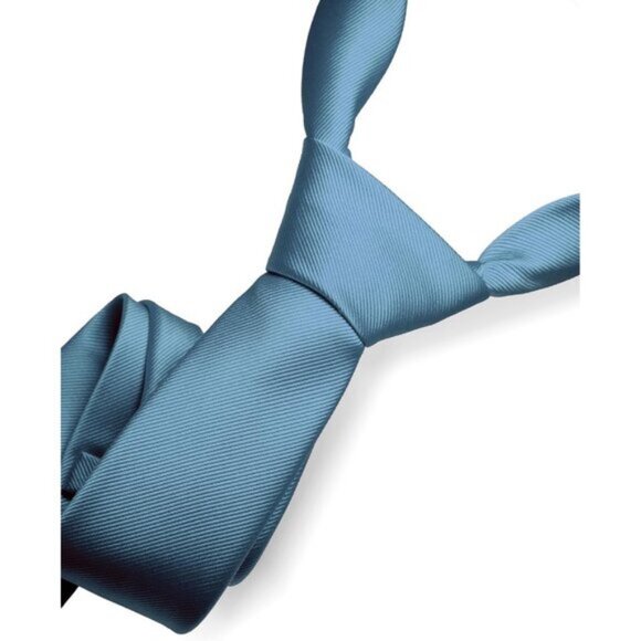 ⚡Men Dusty Blue Imported Silk Blend Solid Formal Stylish Affordable Neck Tie - Picture 2 of 4